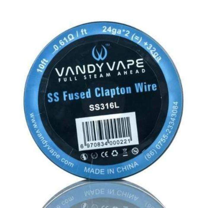 DIY DRUT VANDY VAPE SS FUSED CLAPTON 24GA*2(=)+32GA SS316L 0,61OHM/FT 10FT